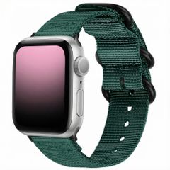 imoshion Robustes Nylonarmband für das  Apple Watch Series 1 - 9 / SE (38/40/41 mm) | Series 10 / 11 (42 mm) - Dunkelgrün