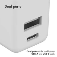 imoshion Wandladegerät - Ladegerät - USB-C- und USB-Anschluss - Power Delivery - 20 Watt - Weiß