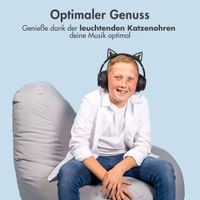 imoshion Kabellose Kinderkopfhörer LED Light Cat Ear - Dezibelbegrenzer - Mit AUX-Kabel - Schwarz