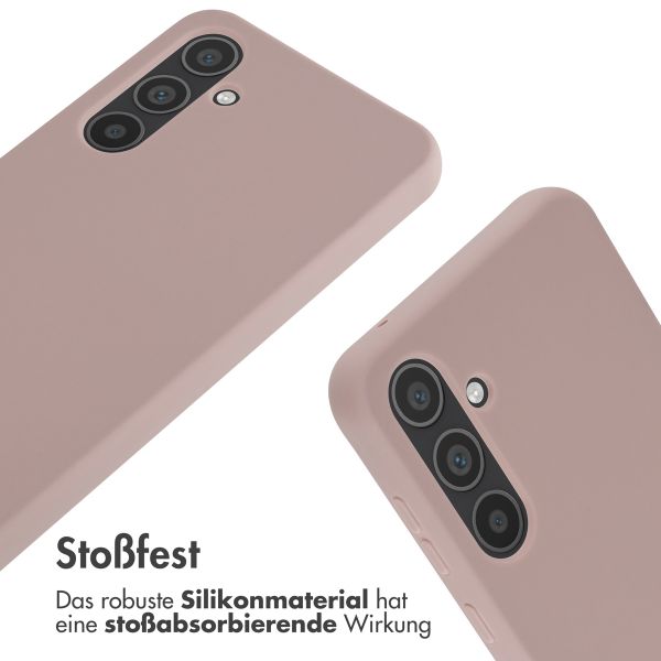 imoshion Silikonhülle mit Band für das Samsung Galaxy A35 - Sand Pink