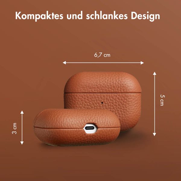 Accezz Echtes Leder Case Apple AirPods Pro - Cognac