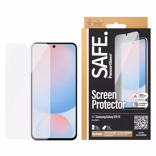 SAFE by PanzerGlass Ultra-Wide Fit Screenprotector inkl. Applikator Samsung Galaxy S24 FE
