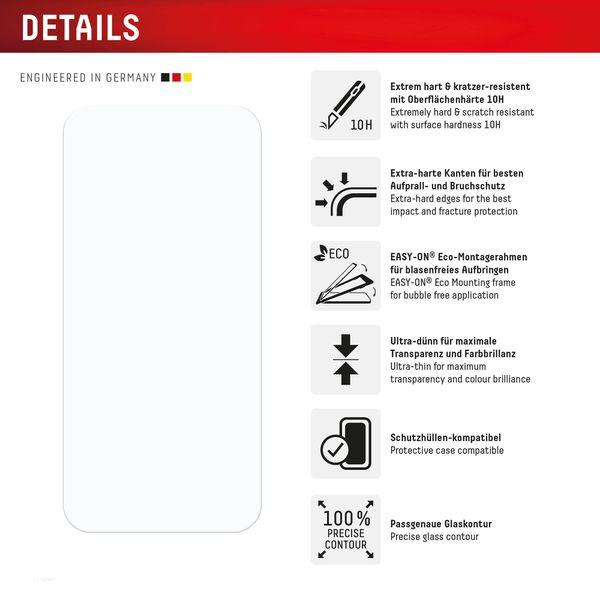 Displex Bildschirmschutzfolie Real Glass Apple iPhone 16