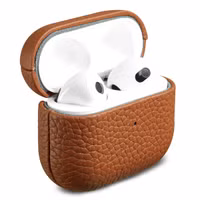 Accezz Echtes Leder Case Apple AirPods 3 - Cognac
