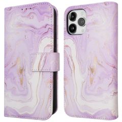 imoshion ﻿Design Klapphülle für das iPhone 12 (Pro) - Purple Marble