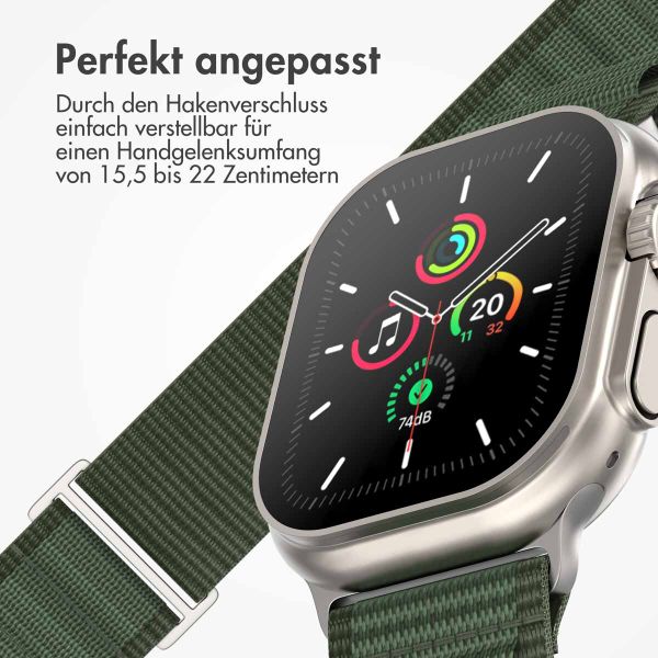 imoshion Nylon Alpine Armband für das  Apple Watch Series 1 t/m 11 / SE / Ultra (44/45/46/49 mm) - Grün