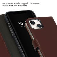 Selencia Echtleder Klapphülle Apple iPhone 15 - Braun