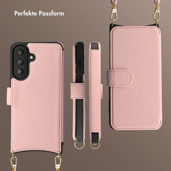 Selencia Riva Bookcase mit MagSafe und Handgelenkband Samsung Galaxy A57 (5G) - Old Pink