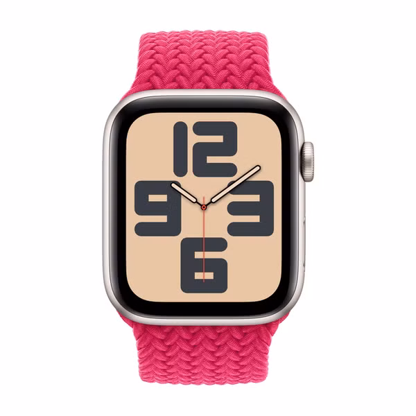 Apple Geflochtenes Solo Loop für  Apple Watch Series 1 - 11 / SE / Ultra (44/45/46/49 mm) - Größe 9 - Raspberry