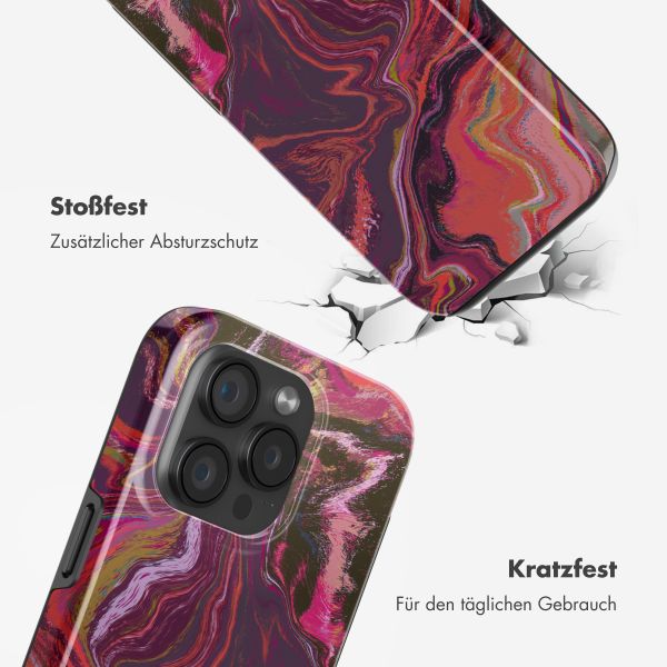 Selencia Vivid Tough Back Cover MagSafe für das iPhone 15 Pro - Marble Purple