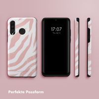 Selencia Vivid Back Cover Huawei P30 Lite - Colorful Zebra Old Pink