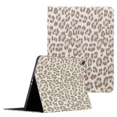 Selencia Sabi Klapphülle mit Leopardenmuster Apple iPad Air 11 Zoll (2025) M3 / (2024) M2 / Air 5 (2022) / Air 4 (2020) - Soft Ivory