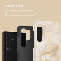 Selencia Vivid Back Cover Samsung Galaxy S25 Ultra - Golden Beige Marble