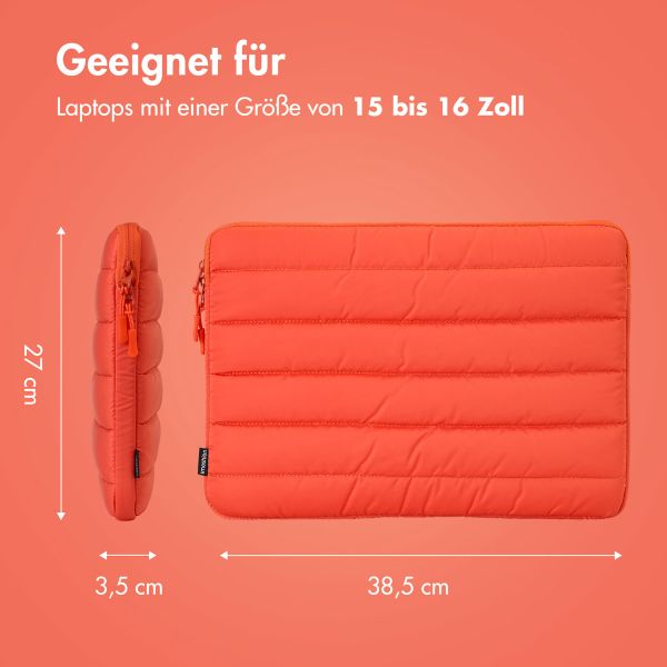 imoshion Puffer Laptop Hülle 15-16 Zoll - Laptop Sleeve - Apricot Crush Orange