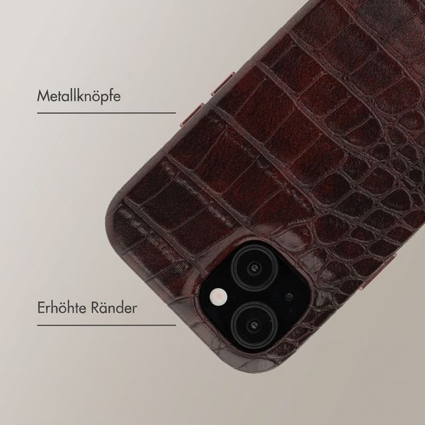 Selencia Croco Backcover mit MagSafe Apple iPhone 15 - Choco Brown