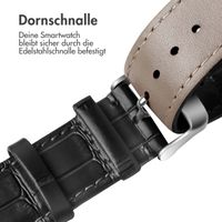 imoshion Leder-Krokodilarmband für die Apple Watch Series 1 bis 10 / SE / Ultra (2) (44/45/46/49 mm) - Schwarz