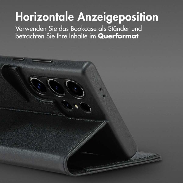 Accezz 2-in-1 Klapphülle aus Leder mit MagSafe für das Samsung Galaxy S24 Ultra - Onyx Black