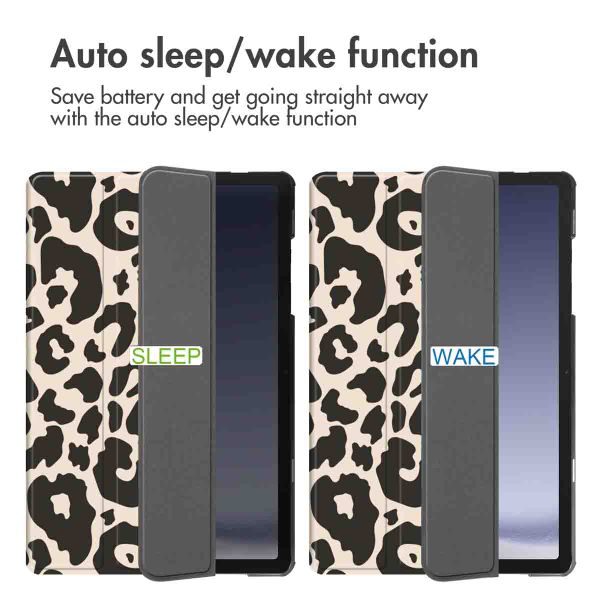 imoshion Design Trifold Klaphülle Samsung Galaxy Tab A9 Plus - Leopard