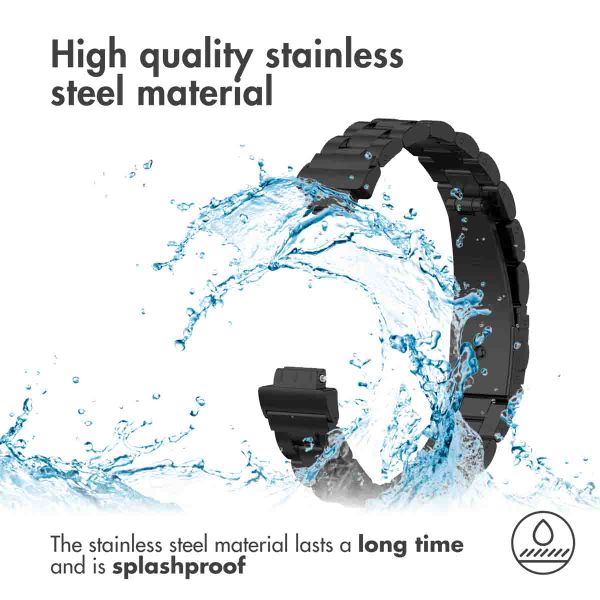 imoshion Edelstahlarmband für das Fitbit Inspire 2 / HR / ACE2 / ACE3 - Schwarz