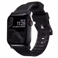 Nomad Robustes Armband FKM für das  Apple Watch Series 1 t/m 11 / SE / Ultra (44/45/46/49 mm) - Schwarz / Schwarz