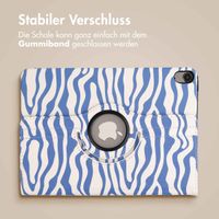 imoshion 360° drehbare Design Klapphülle Apple iPad Air 5 (2022) / Air 4 (2020) - White Blue Stripes