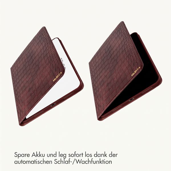 Selencia Croco Klaphülle Apple iPad Air 11 Zoll (2026) M4 / (2025) M3 / (2024) M2 / Air 5 (2022) / Air 4 (2020) - Burgundy