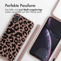 imoshion Silikonhülle design mit Band für das iPhone Xr - Animal Pink