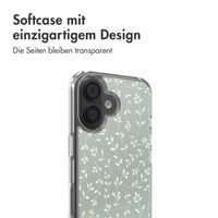 imoshion Design Hülle Apple iPhone 16 - Smoke Green Flowers