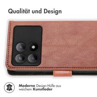 imoshion Luxuriöse Klapphülle für das Xiaomi Poco X6 Pro - Braun