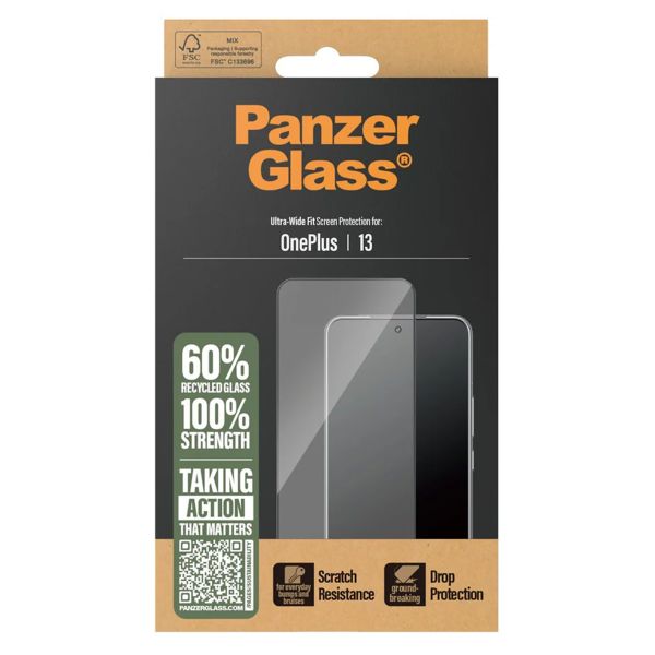 PanzerGlass Ultra-Wide Fit Antibakterieller Displayschutz OnePlus 13