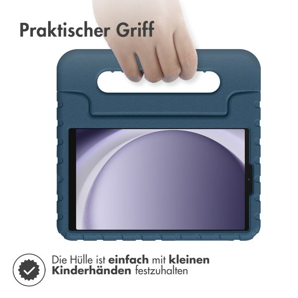 imoshion Schutzhülle mit Handgriff kindersicher für das Samsung Galaxy Tab A9 8.7 Zoll - Dunkelblau