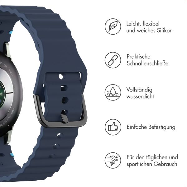 imoshion Wave Silikonarmband für das  Samsung Galaxy Watch 4 / 5 / 6 / 7 / FE (20 mm) - Dunkelblau