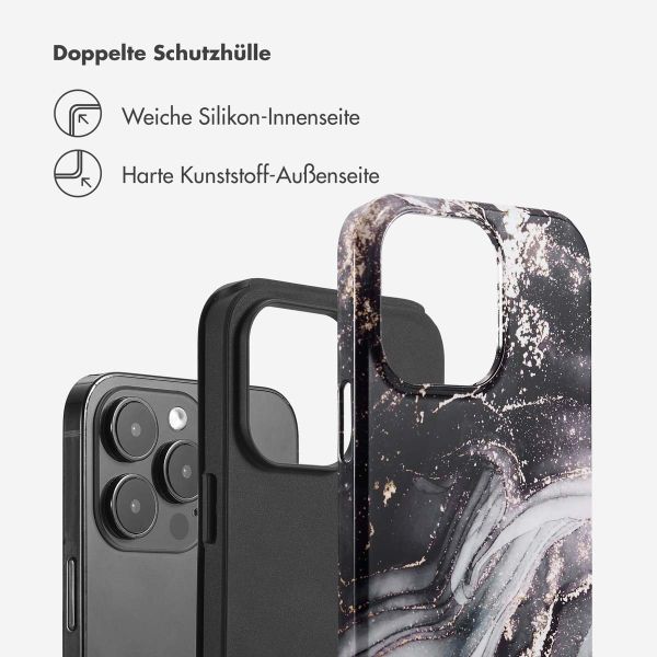 Selencia Vivid Tough Back Cover für das iPhone 14 Pro Max - Chic Marble Black