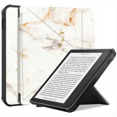 imoshion Design Klappbare Klapphülle Kobo Libra 2 / Tolino Vision 6 - White Marble