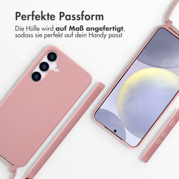 imoshion Silikonhülle mit Band für das Samsung Galaxy S25 - Sand Pink