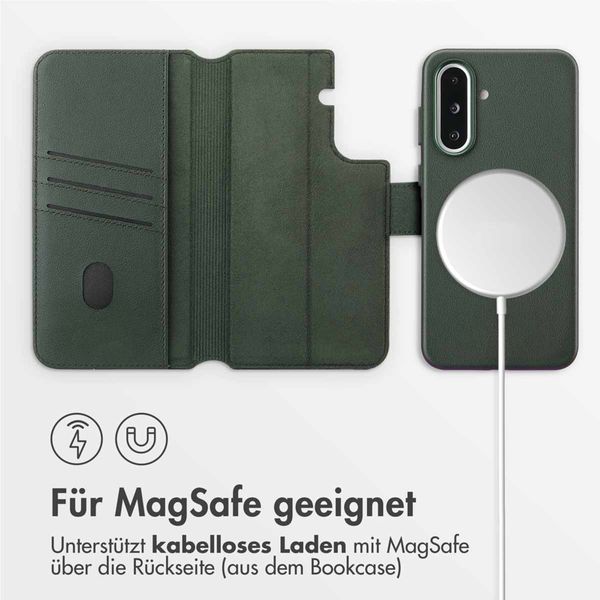 Accezz 2-in-1 Klapphülle aus Leder mit MagSafe Samsung Galaxy A36 / A56 - Cedar Green
