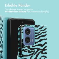 imoshion Design Klapphülle Motorola Moto G04 / G24 - Black Blue Stripes