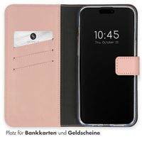 Selencia Echtleder Klapphülle für das iPhone 15 Pro - Dusty Pink