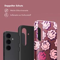 Selencia Vivid Back Cover Samsung Galaxy S24 - Wavy Smiley Pink