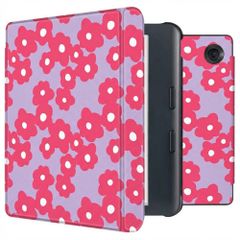 imoshion Design Slim Hard Case Sleepcover mit Stand Kobo Libra Colour - Dusty Rose Blossom