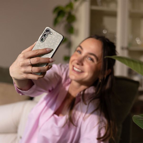 imoshion Design Hülle Apple iPhone 17e / 16e - Smoke Green Flowers