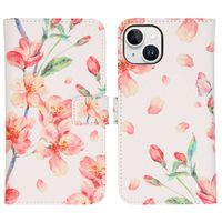 imoshion Design Softcase Bookcase für das iPhone 15 - Blossom Watercolor