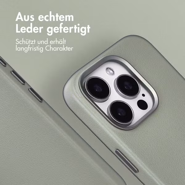 Accezz MagSafe Leather Backcover Apple iPhone 15 Pro - Light Grey