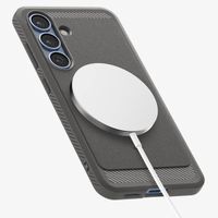 Spigen Rugged Armor Backcover MagSafe für das Samsung Galaxy S25 - Marble Gray