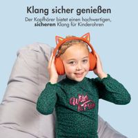 imoshion Kabellose Kinderkopfhörer LED Light Cat Ear - Dezibelbegrenzer - Mit AUX-Kabel - Orange