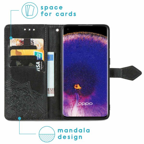 imoshion Mandala Klapphülle Oppo Find X5 5G - Schwarz