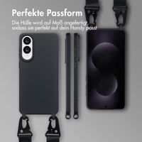 Selencia SilikonHülle mit abnehmbarem Band Samsung Galaxy S25 Edge - Schwarz