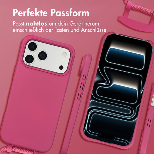imoshion Color Backcover mit abnehmbarem Handykette und MagSafe Apple iPhone 17 Pro Max - Raspberry