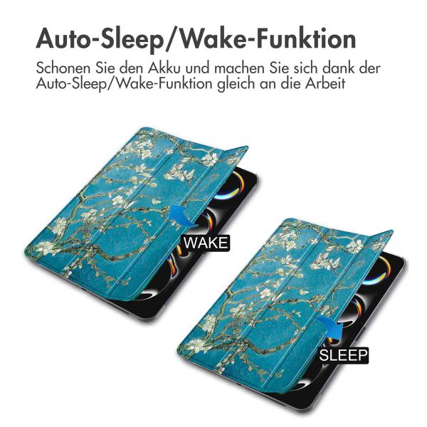 imoshion Design Trifold Klaphülle Apple iPad Pro 13 (2024) M4 - Green Plant