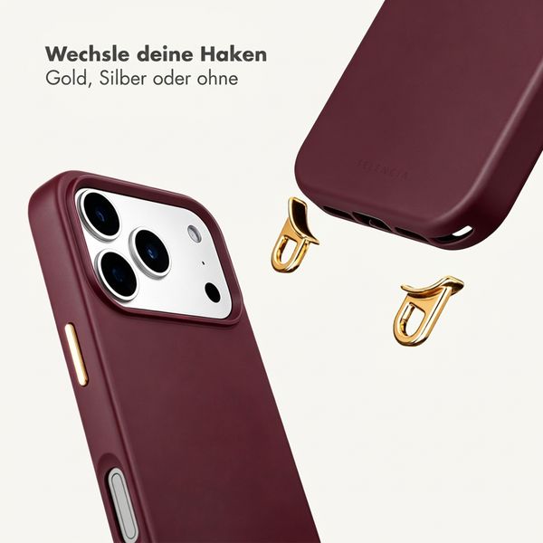 Selencia Rivièra Backcover mit MagSafe mit abnehmbaren Haken Apple iPhone 17 Pro - Bold Burgundy